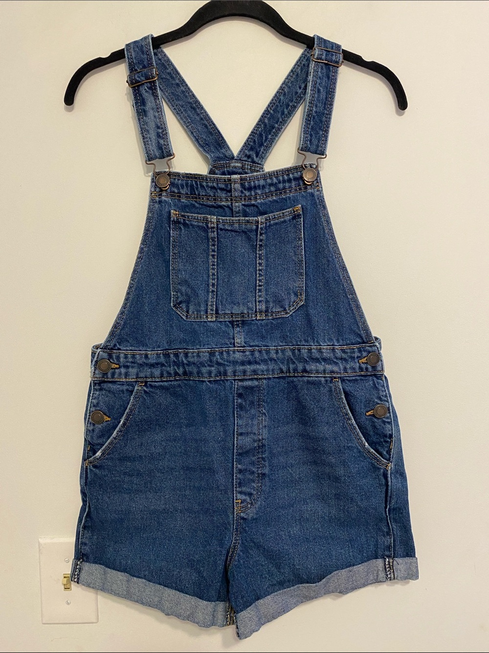 Denim Short Overalls - Blue